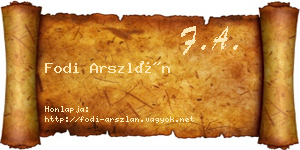 Fodi Arszlán névjegykártya